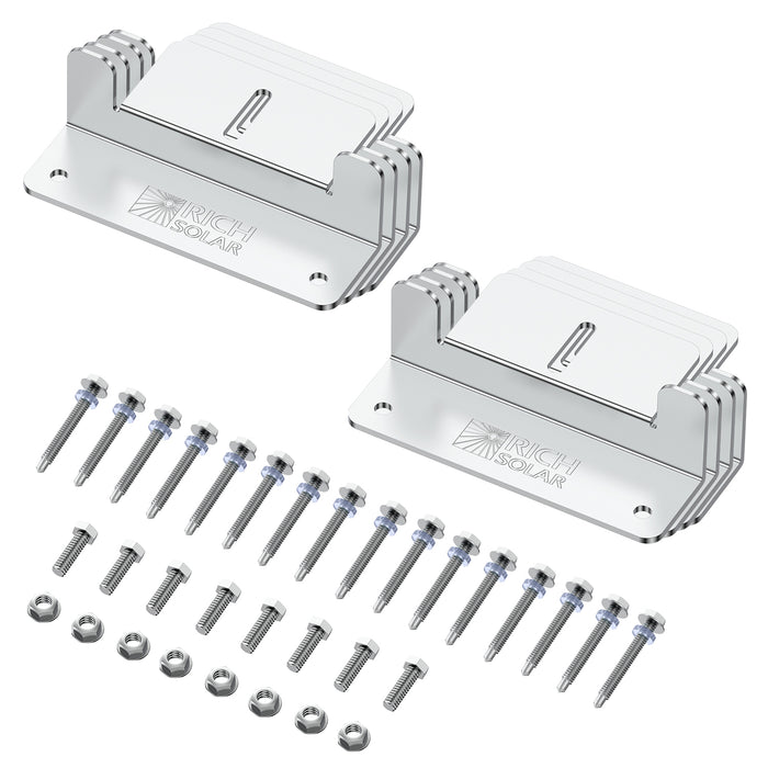 Rich Solar Z-Brackets | Mounting Hardware Z-Brackets with Screws | Designed for RICH SOLAR MEGA Series Solar Panels | Easy to Install