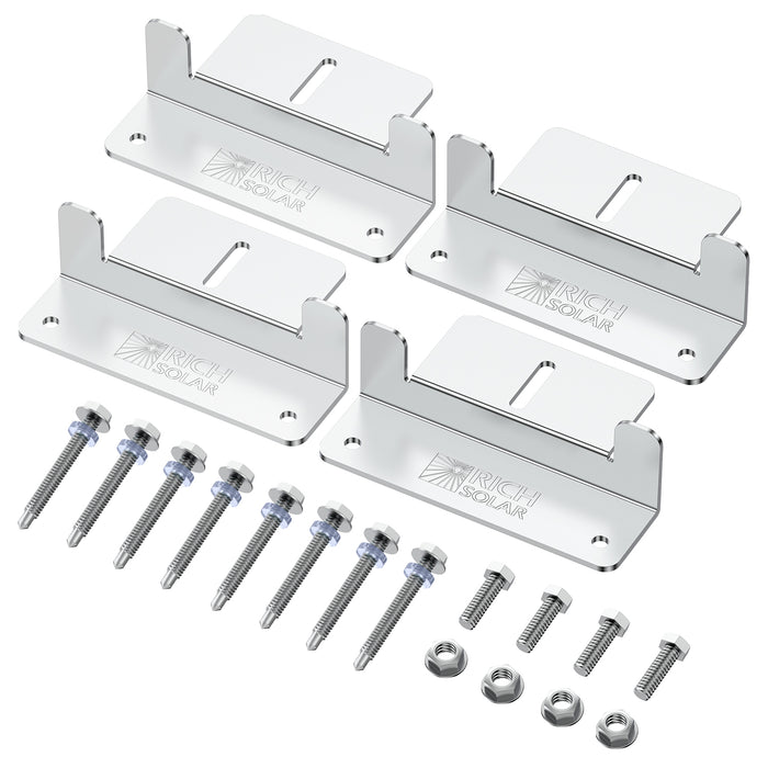 Rich Solar Z-Brackets | Mounting Hardware Z-Brackets with Screws | Designed for RICH SOLAR MEGA Series Solar Panels | Easy to Install