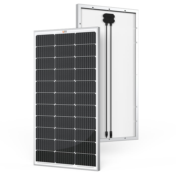 Rich Solar MEGA 100 Watt Monocrystalline Solar Panel | Best 12V Panel for VAN RVs and Off-Grid | 25-Year Output Warranty | UL Certified