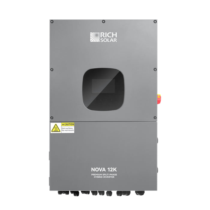 Rich Solar NOVA 12K | 12000 Watt 48V Split Phase Hybrid Inverter | 12000W PV Input, 10000W Continuous Output 120/240V | Premium 12000W 48V Hybrid Inverter for Cabins, ADUs, Tiny Homes, Residential, Agriculture, Off-Grid, On-Grid | UL Certified