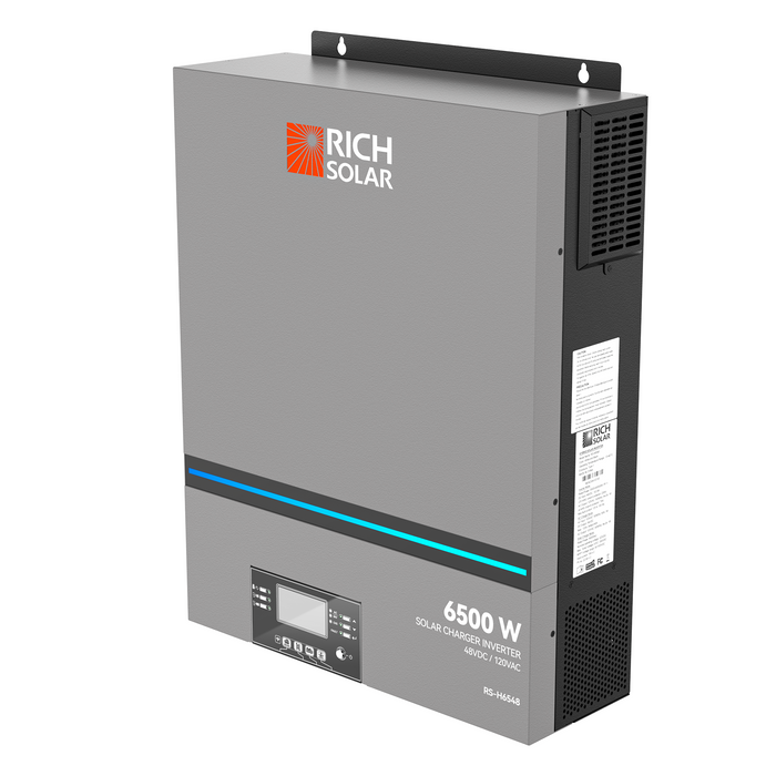 Rich Solar NOVA 6K | 6500 Watt (6.5kW) 48 Volt Off-Grid Hybrid Solar Inverter | 550V PV Input | Powerful 6500W 48V Hybrid Inverter for RVs, Cabins, Tiny Homes, ADUs, Residential, Commercial, Off-Grid | UL Certified