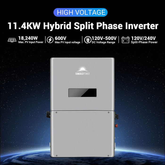 Sungold Power High Voltage 11.4KW Hybrid Split Phase Inverter with APS Transmitter SG11.4KHB-HV