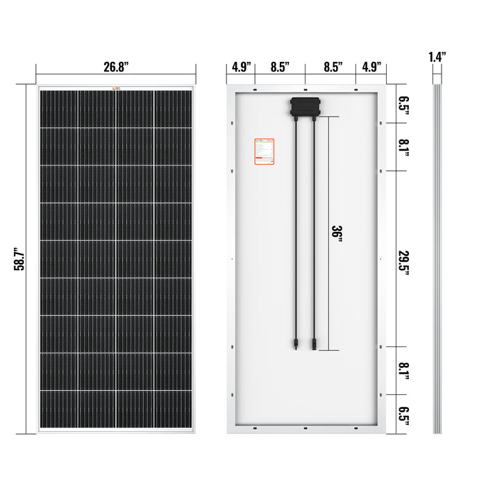 RICH SOLAR MEGA 200 Watt Monocrystalline Solar Panel | Best 12V Panel for RVs and Off-Grid | 25-Year Output Warranty | UL Certified