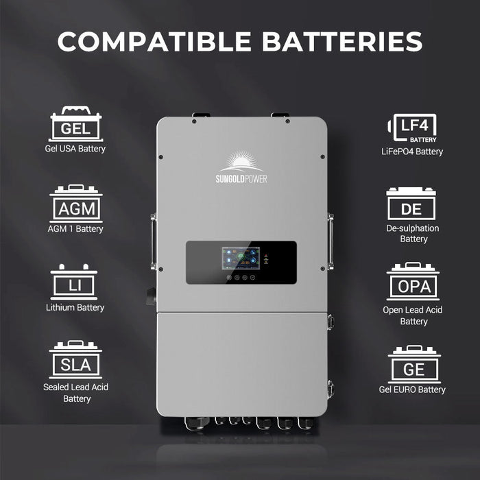 Sungold Power 10KW Hybrid Inverter 48V Split Phase Grid Feedback Batteryless