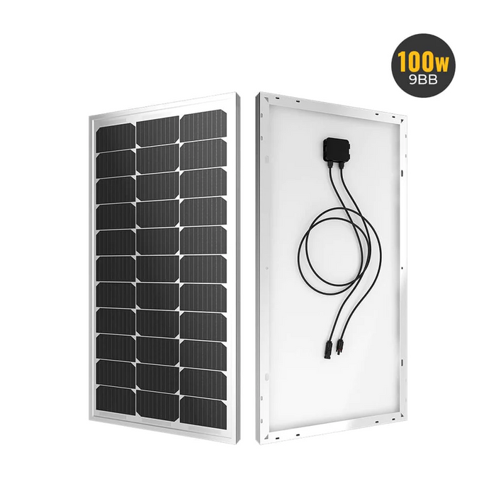 BougeRV 100W 12V 9BB Mono Solar Panel