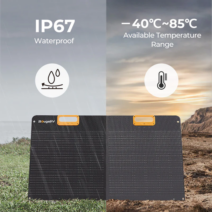 BougeRV 100W 12V 9BB Portable Solar Panel