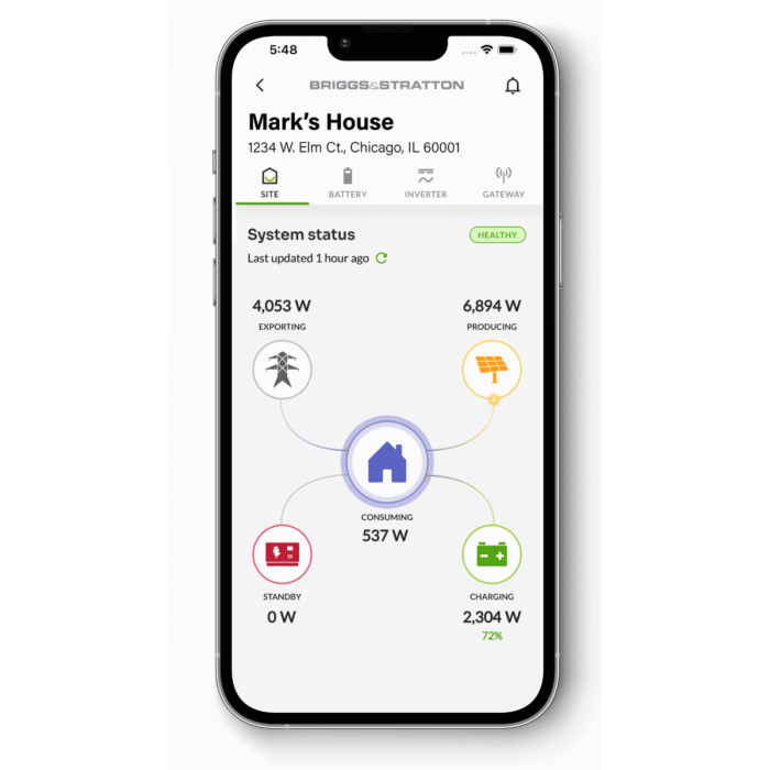 Simpliphi ESS EnergyTrak Mobile App