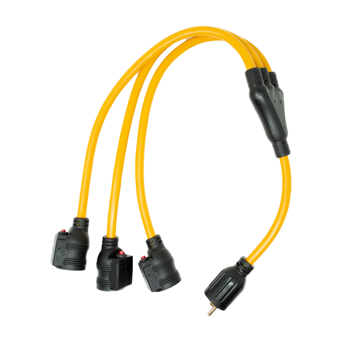 Firman 3' Heavy Duty TT-30P to (3) 5-20R Short Power Cord