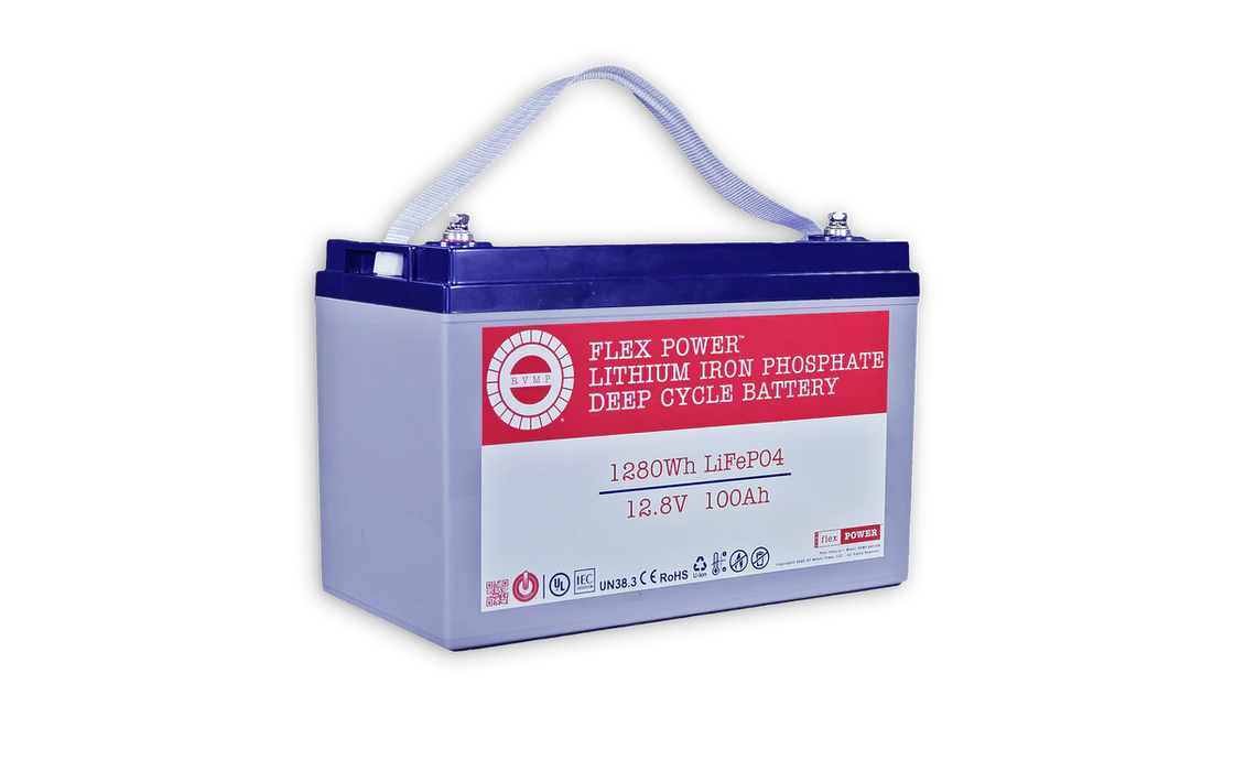 RVMP 12.8V 100AH LiFePO4 Deep-Cycle Battery