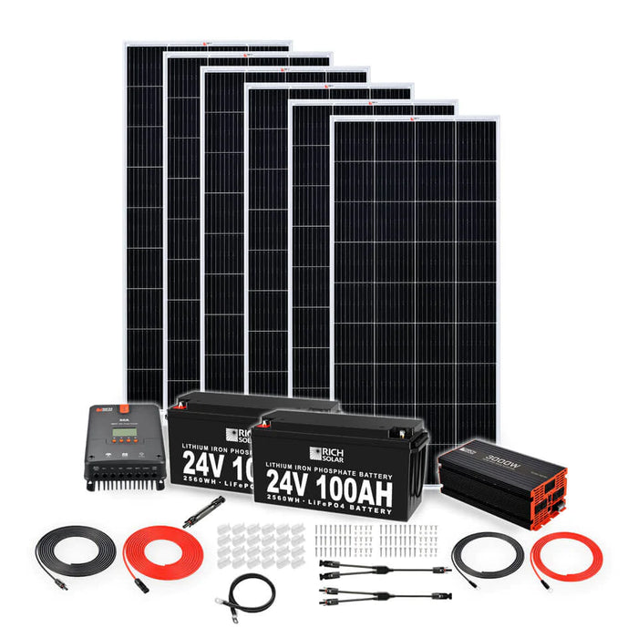 Rich Solar 1200 Watt 24v Complete Solar Kit