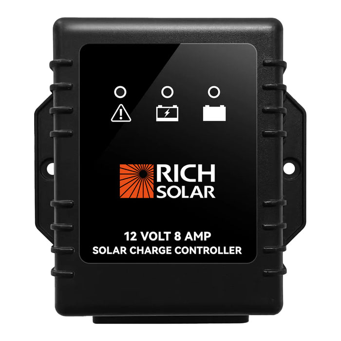 Rich Solar BRAVO Waterproof 8 | 8 Amp Waterproof PWM Solar Charge Controller | Waterproof 20A 12V PWM Controller for RVs, Trailers, Campers, Vans, Boats, Off-Grid | #1 Waterproof Solar Controller