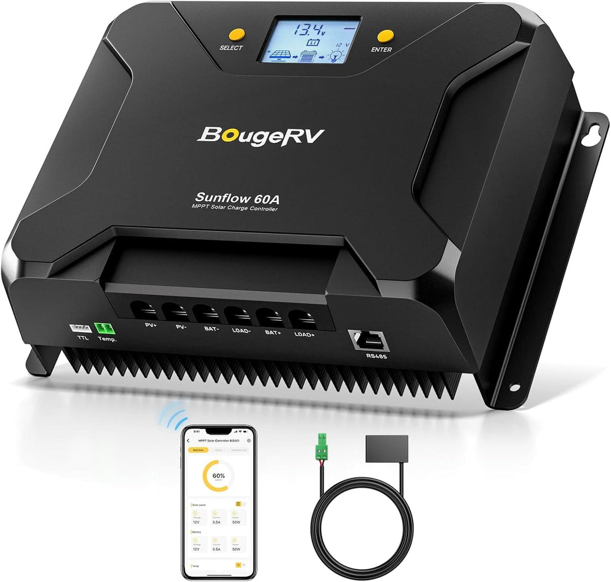 Sunflow Controller Programming BougeRV Sunflow 60A MPPT Solar Charge Controller 12V/24V — Build the Power