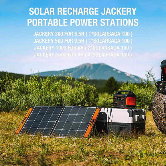 Jackery Solar Saga 100W solar panel to recharge Jackery power station