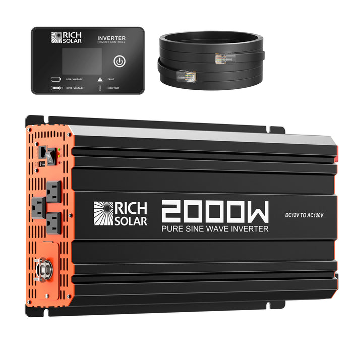 Rich Solar NOVA PURE 2K | 2000 Watt (2kW) 12 Volt Industrial Pure Sine Wave Inverter | Powerful 2000W 12V Off-Grid Inverter for RVs, Trailers, Campers, Vans, Trucks, Overlanders, Boats | Top Rated