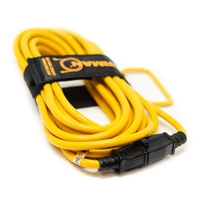 Firman 25' Heavy Duty 5-15P to 5-15R Generator Utility Power Cord With Storage Strap