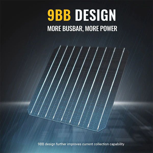 BougeRV 200W 12V 9BB Mono Solar Panel