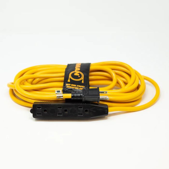 Firman 25' Medium Duty 5-15P to (3) 5-15R Generator Utility Power Cord With Storage Strap