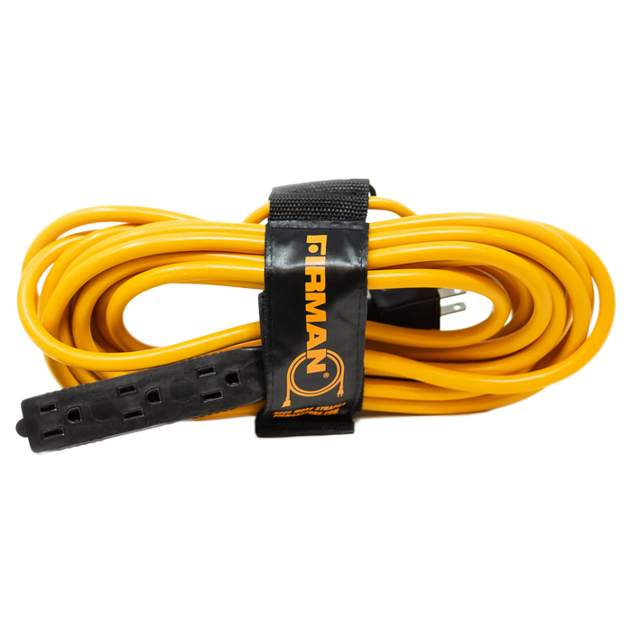 Firman 25' Medium Duty 5-15P to (3) 5-15R Generator Utility Power Cord With Storage Strap