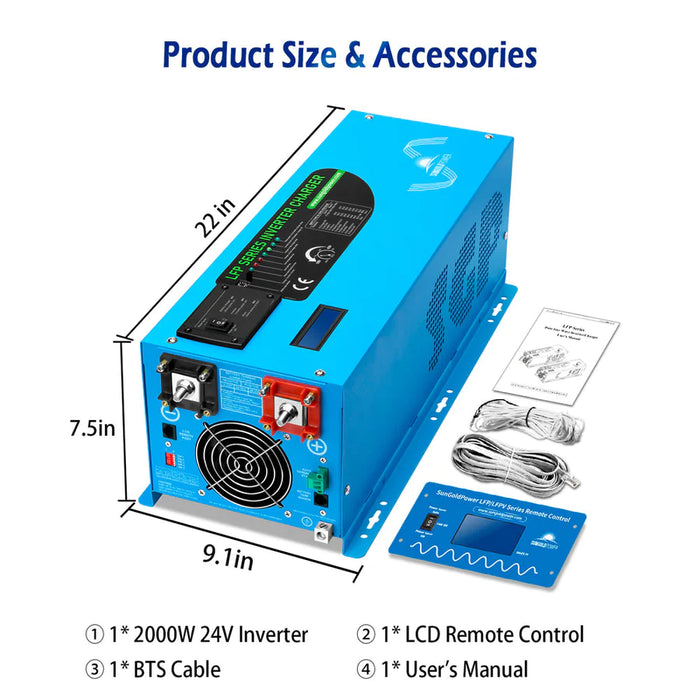 Sungold Power 2000w Dc 24v Pure Sine Wave Inverter With Charger