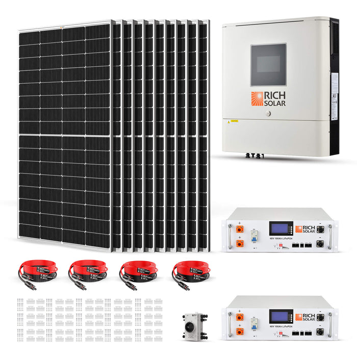 Rich Solar 2500W 48VDC-120VAC Solar Kit