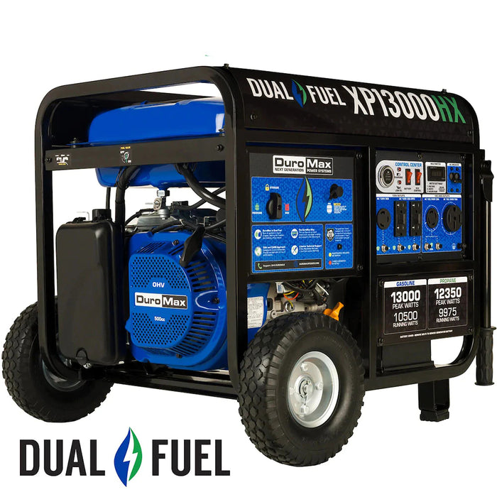 Duromax 13,000 Watt Dual Fuel Portable HX Generator w/ CO Alert | XP13000HX