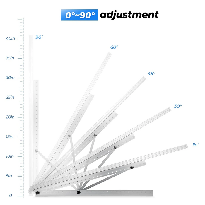 BougeRV 2 Pairs 41 in Adjustable Solar Panel Tilt Mount Brackets