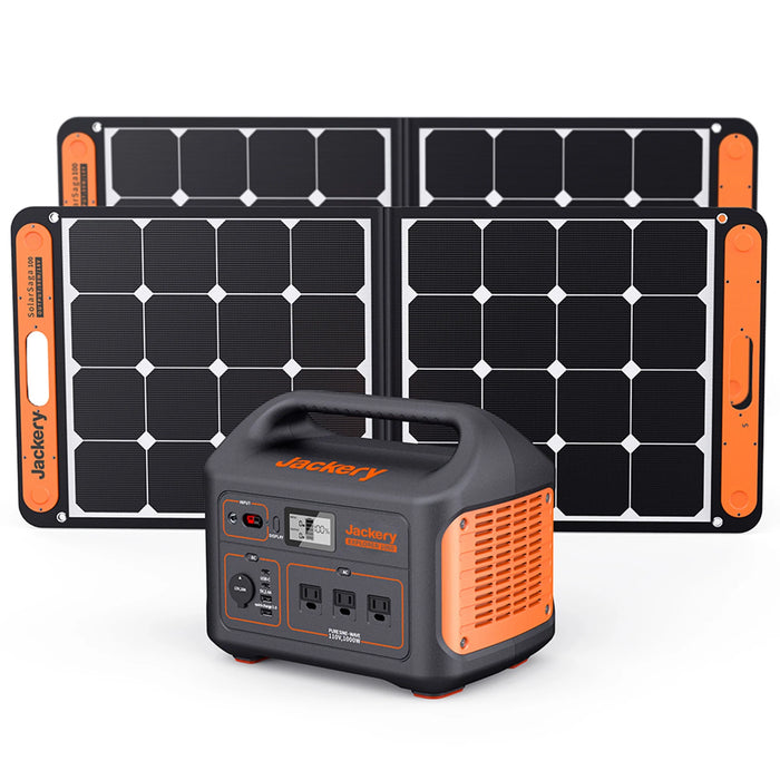 Jackery 1 x E1000 Solar Generator + 2 x SolarSaga 100W Solar Panels