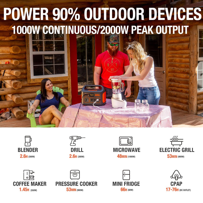 Jackery 1 x E1000 Solar Generator + 2 x SolarSaga 100W Solar Panels