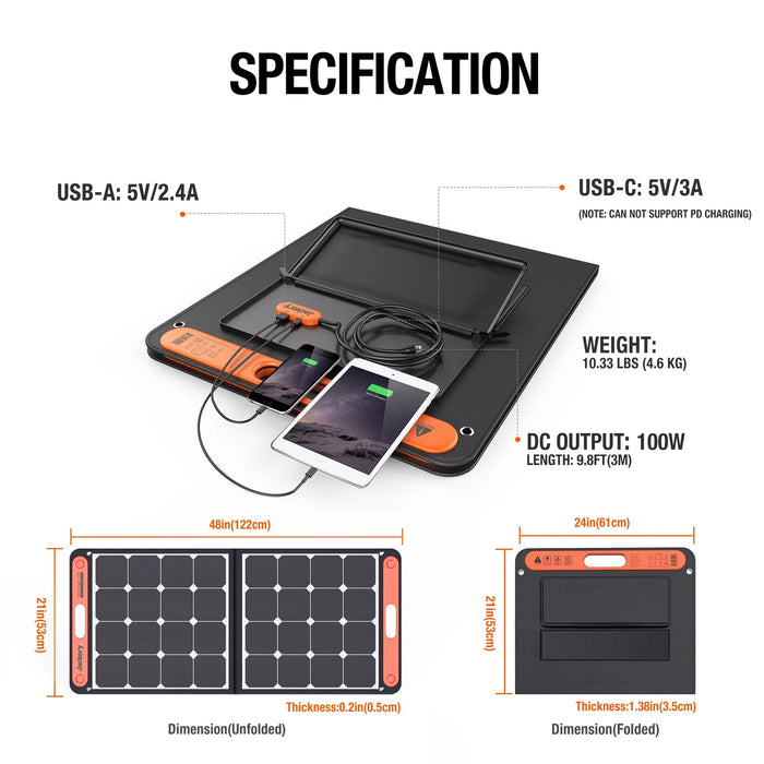 Jackery 1 x E1000 Solar Generator + 2 x SolarSaga 100W Solar Panels