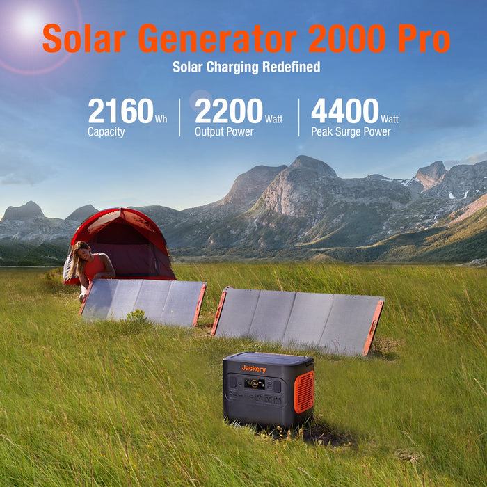 Jackery 1*Explorer Solar Generator 1500 + 2 * SolarSaga 100W Solar Panels