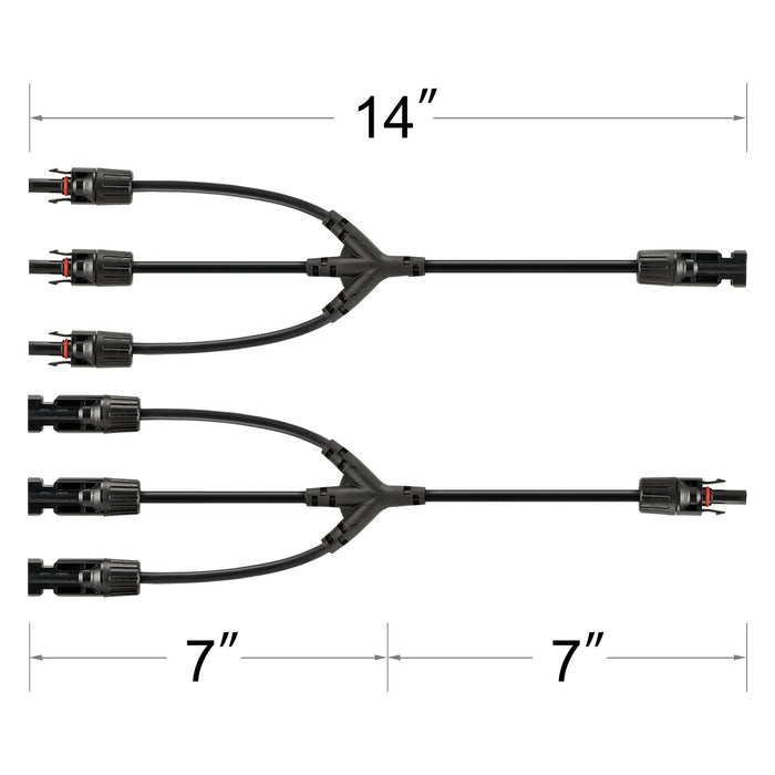 Rich Solar Y Branch Parallel Adapters 3 to 1