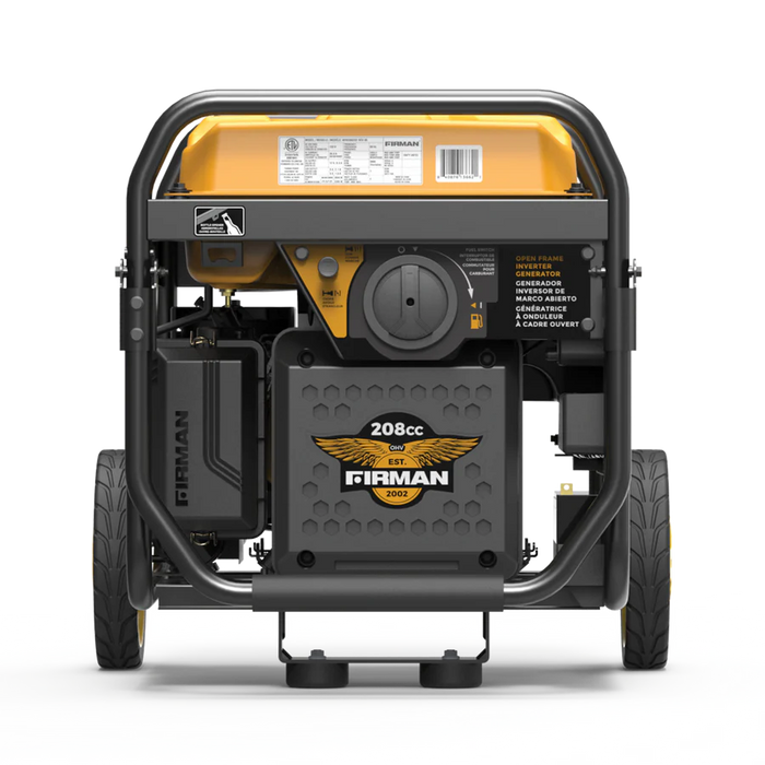 Firman Inverter Open Frame Portable Generator 4500W Recoil Start with CO Alert