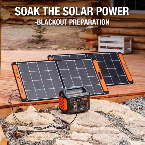 Jackery Solar Saga 100W solar panel to recharge Jackery power station