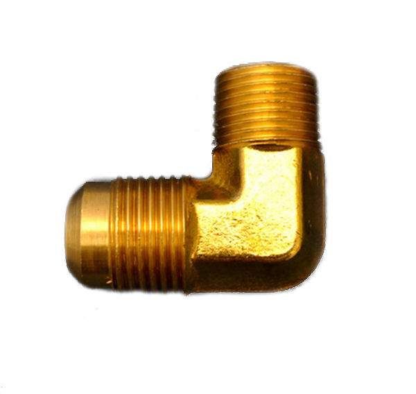 HPC Fire 90 Degree Male Elbow Brass Fitting, 1/2-Inch Tube, 3/8-Inch MIP