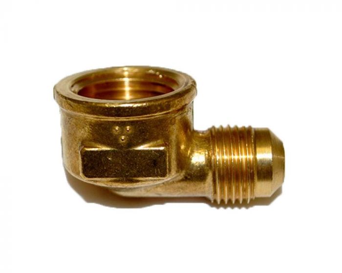 HPC Fire 90 Degree Female Elbow Brass Fitting, 3/8-Inch Tube, 1/2-Inch FIP