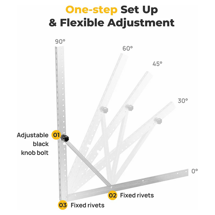 BougeRV 41in Solar Panel Tilt Mount Brackets（Upgraded Version）