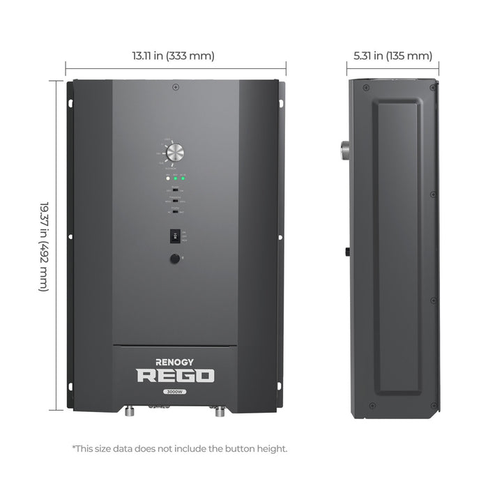 Renogy REGO 3000W 12V Pure Sine Wave HF Inverter Charger Split-phase Design