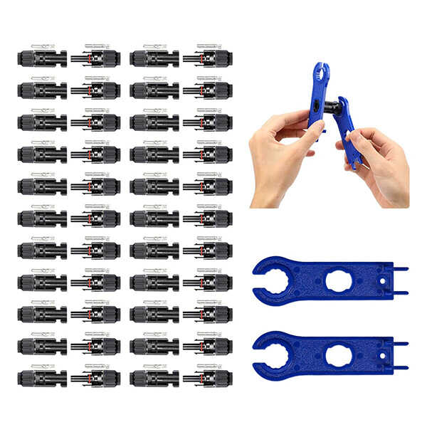 BougeRV 44PCS Solar Connector with Spanners IP67 Waterproof Male/Female