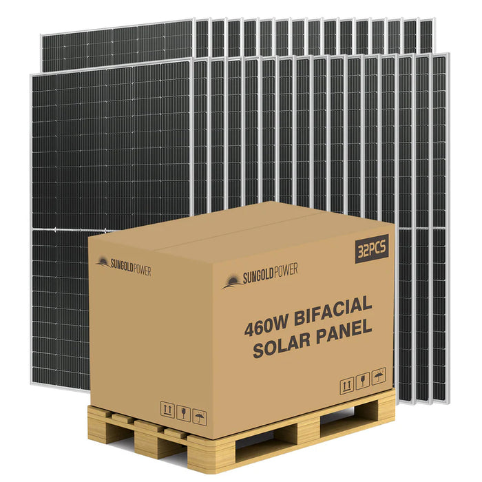 Sungold Power 460 Watt Bifacial PERC Solar Panel Full Pallet (32 Panels)