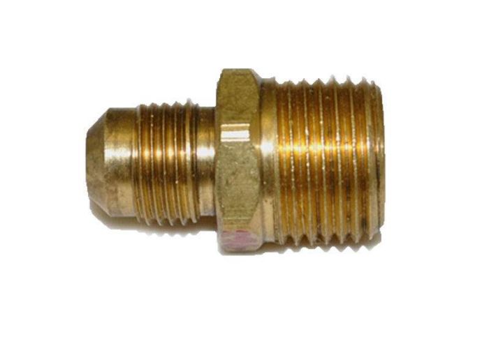 HPC Fire Male Connector Brass Fitting, 3/8-Inch Tube, 1/2-Inch MIP