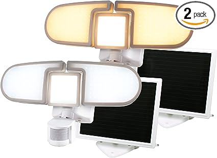 Nature Power 205 LED Triple Head Solar Motion Security Light (2-Pack)