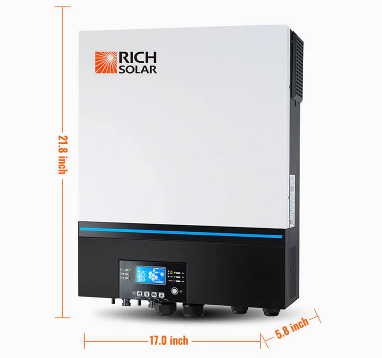 Rich Solar Complete Off-Grid Solar Kit RS-H6548 | 8000W PV Input 48V 120VAC Output + 6560(16x410) Watt Solar PV [KIT-SR0001]