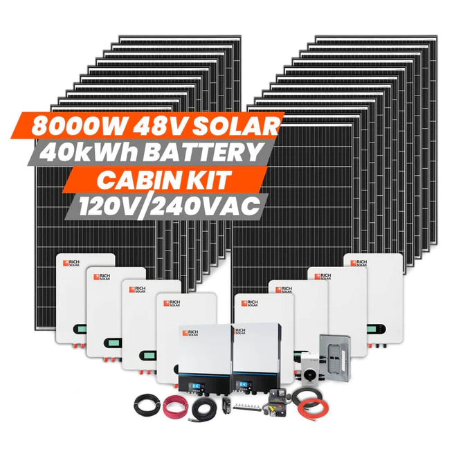 Rich Solar 8000W 48V 120/240VAC Cabin Kit