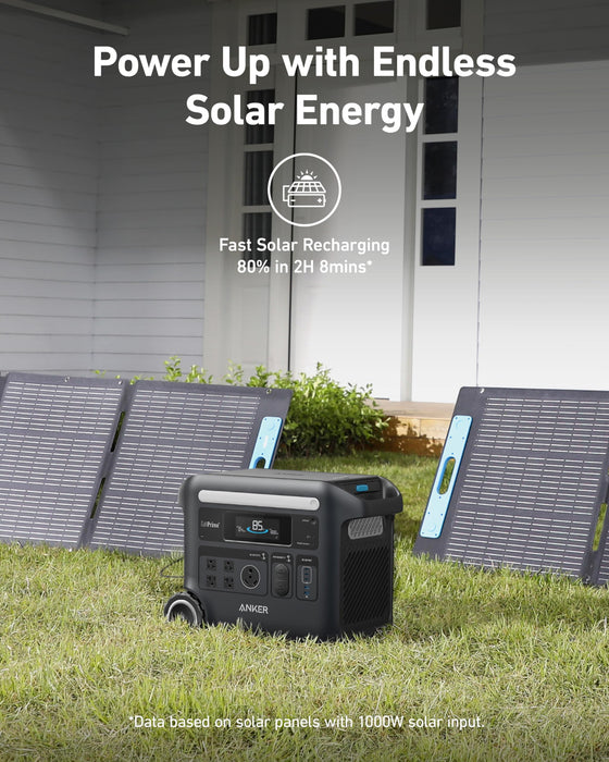 Anker SOLIX F2600 Solar Generator - 2560Wh | 2400W | 200W Solar Panel