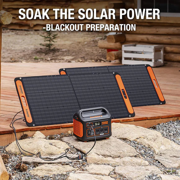 Jackery Solar Saga 100W solar panel to recharge Jackery power station