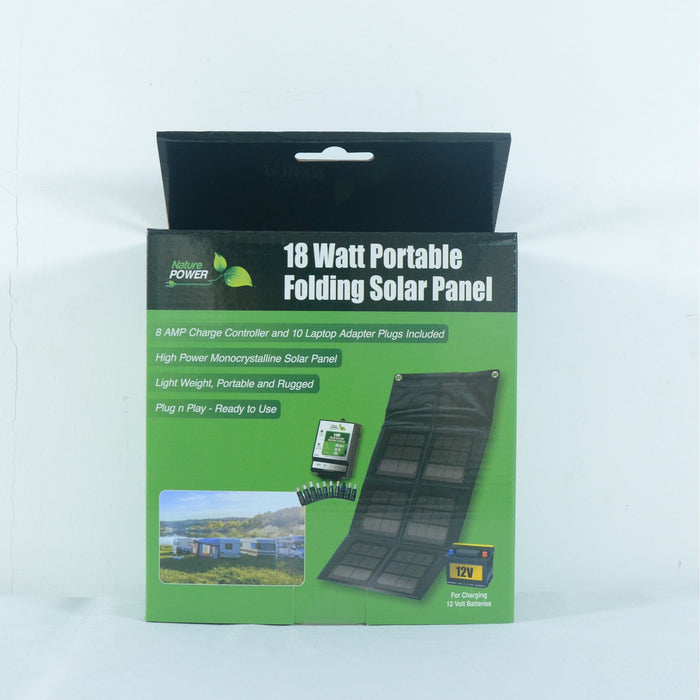 Nature Power 18 Watt Folding Solar Panel with 8 amp Charge Controller