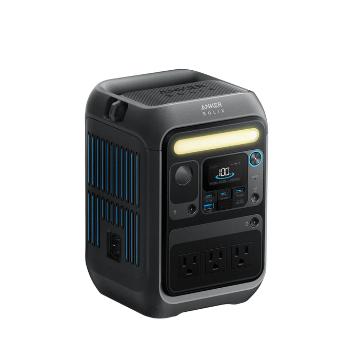 Anker - SOLIX C300X Portable Power Station 288Wh Travel-Friendly & Fast Charge - Black