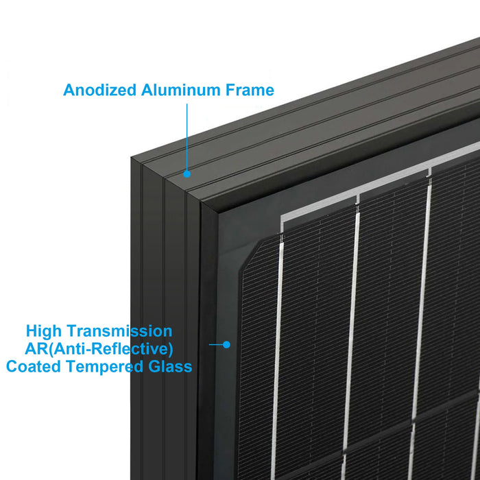 ACOPOWER 100 Watts Monocrystalline Solar Panel - 1 Pack