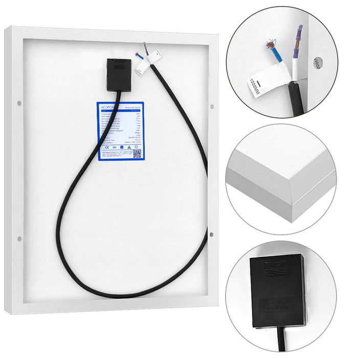 ACOPower 20W 12V Solar Charger Kit, 5A Charge Controller with Alligator Clips