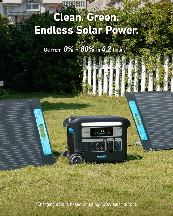 Anker SOLIX F2000 (PowerHouse 767) Solar Generator - 2048Wh｜2400W｜600W Solar Panel